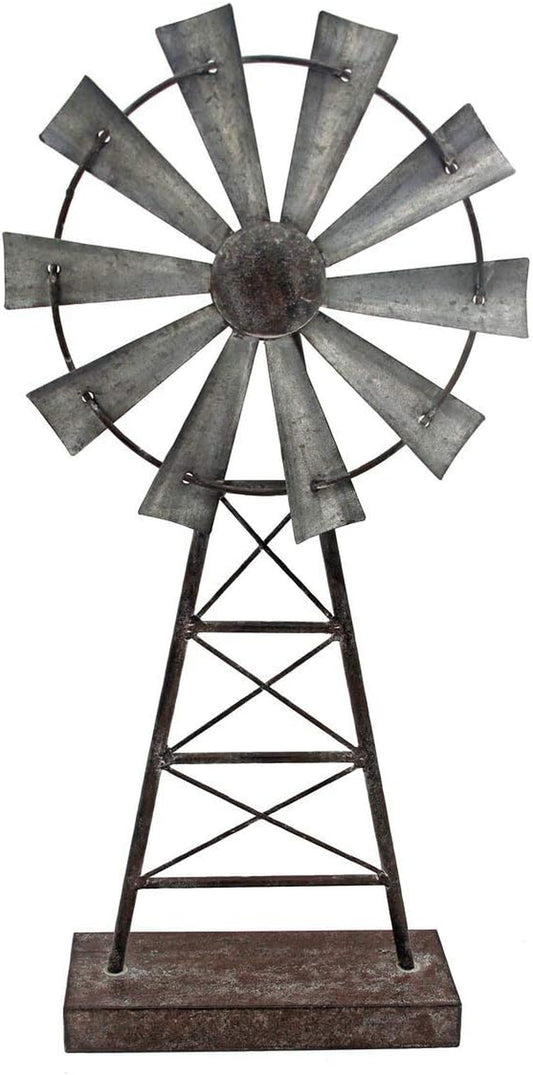 Foreside Home & Garden Small Metal Distressed Windmill Table Decor