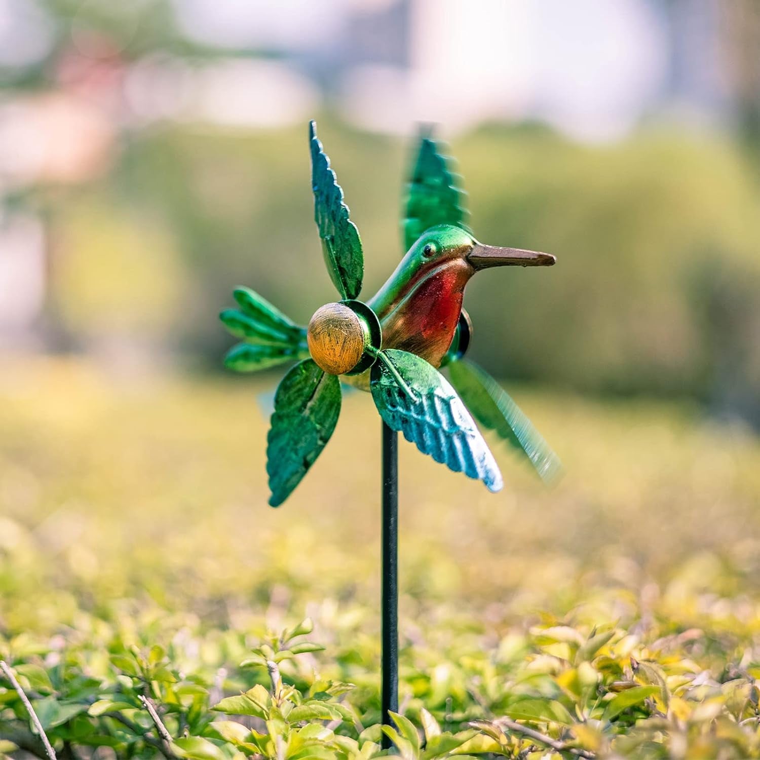 Wind Spinner Yard Spinners Hummingbird Small Wind Sculpture Metal Windmill 2 Pack for Outdoor Yard Patio Lawn & Garden