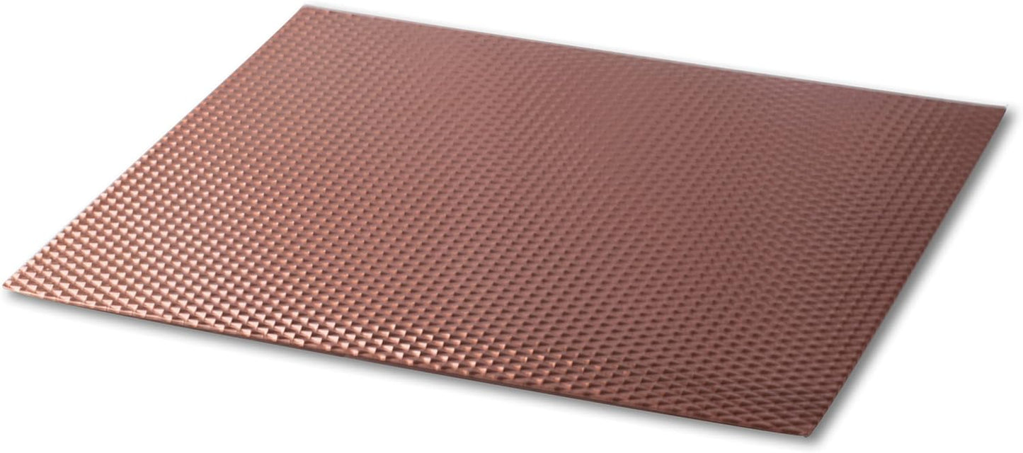Counter Top Protector/Hot Pad, Metal Heat Resistant Mat, Non-Slip Rubber Backing - Copper Color (8 X 20)